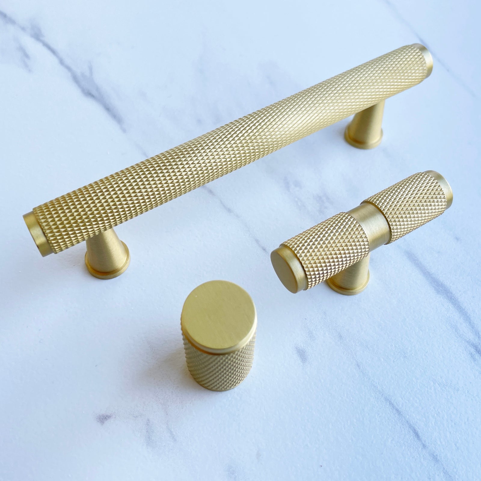 Posh Hardware Shop - Lulea - Gold Brass Textured Handle Pulls and Knob Posh Hardware Shop - Lulea - Gold Brass Textured Handle Pulls and Knob