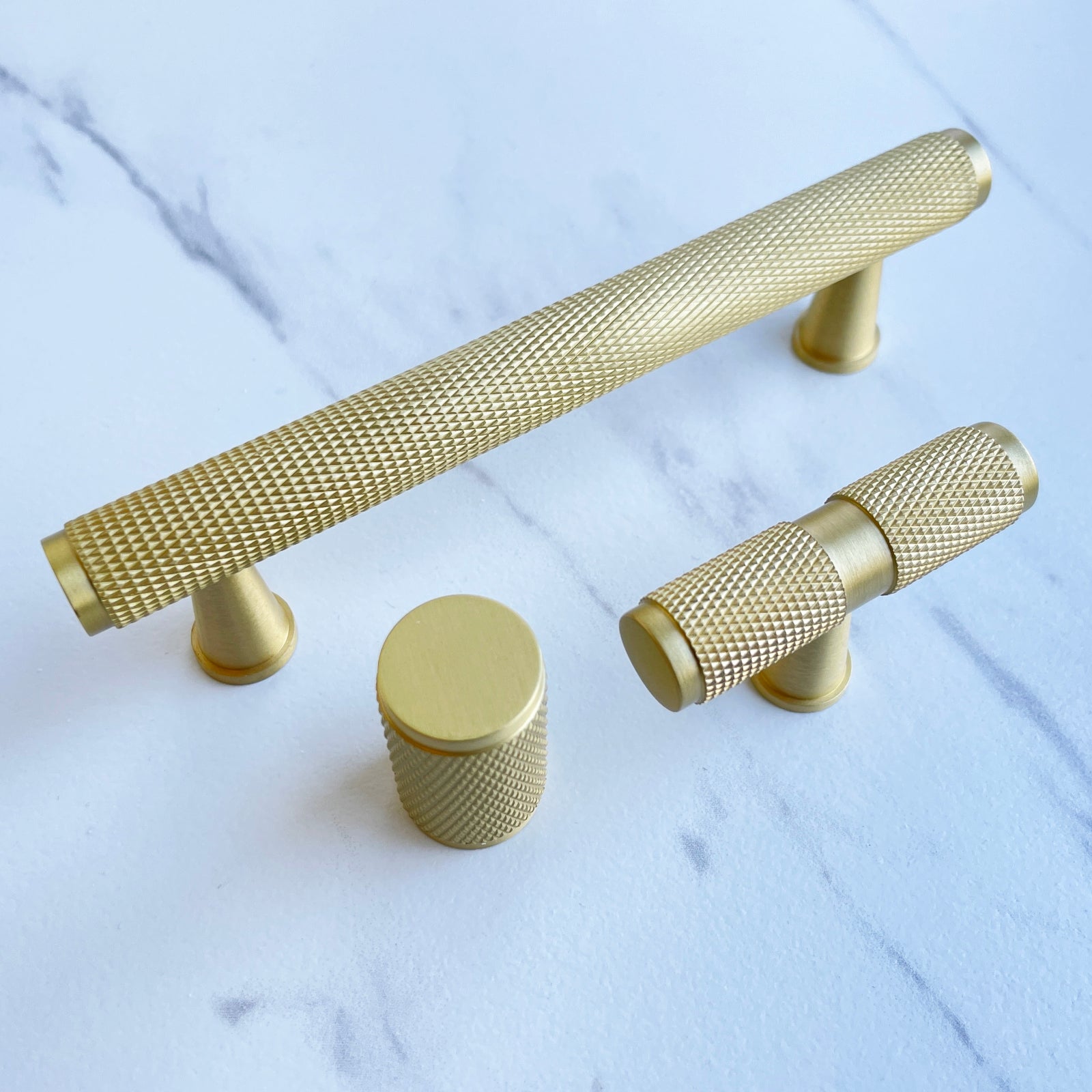 Posh Hardware Shop - Lulea - Gold Brass Textured Handle Pulls and Knob Posh Hardware Shop - Lulea - Gold Brass Textured Handle Pulls and Knob